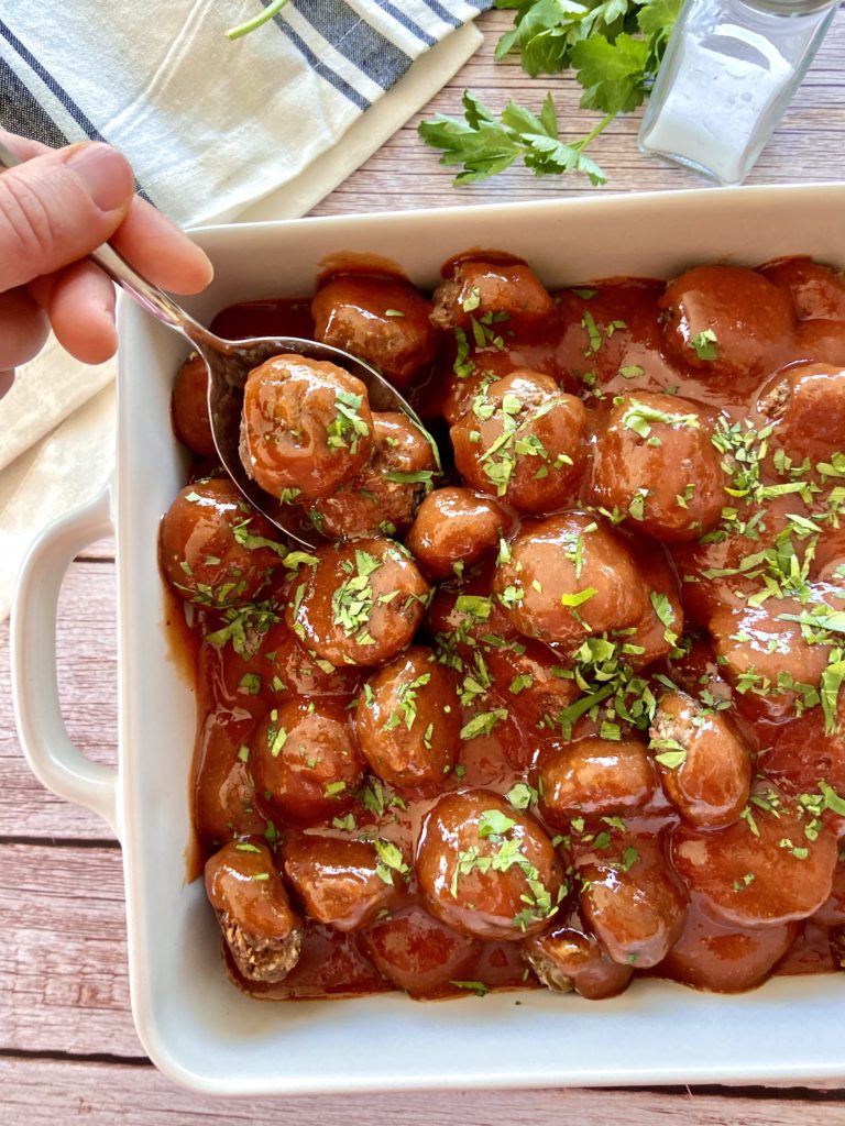 meatballs on a spoon