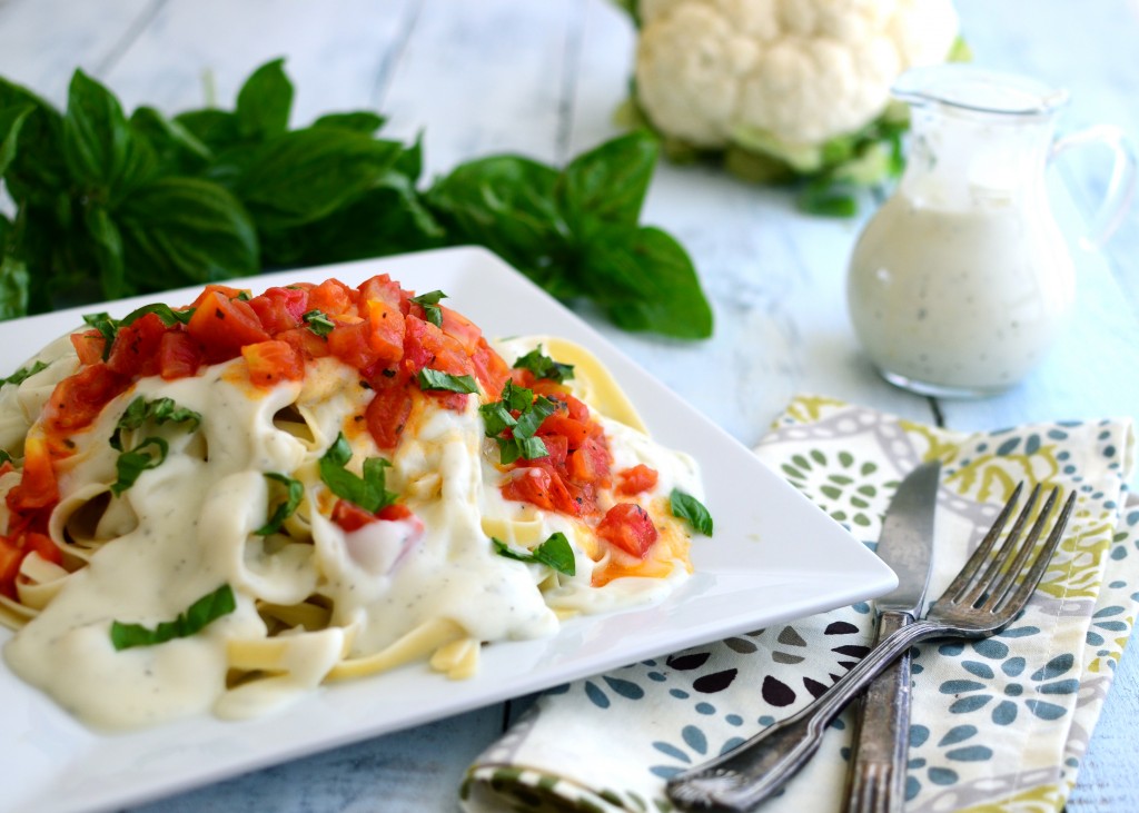 Vegan Fettuccine Alfredo from Cauliflower