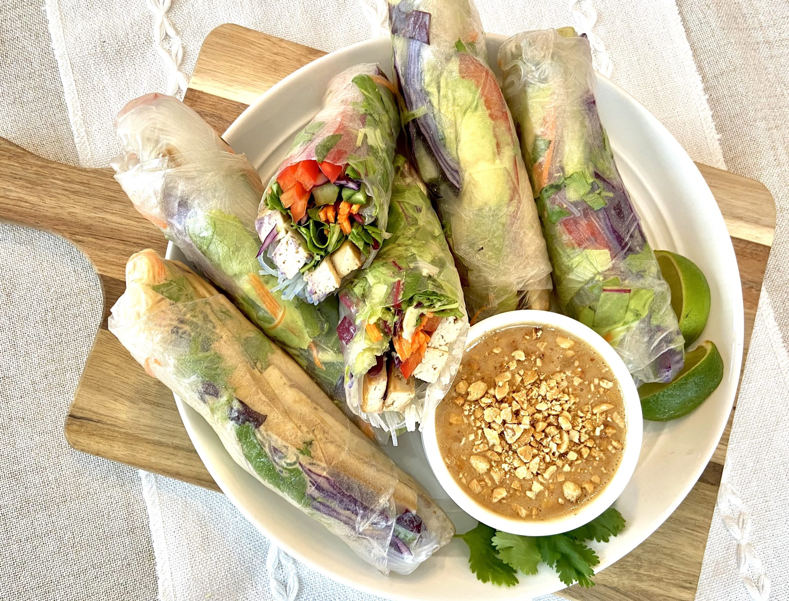 Vegan Spring Rolls with Peanut Sauce