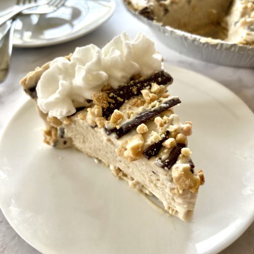 vegan peanut butter pie slice